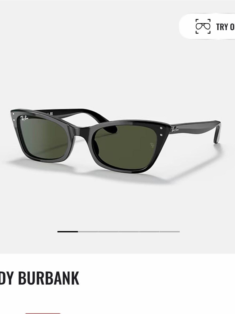 Ray-Ban Black Cat-Eye Sunglasses with Green Lenses